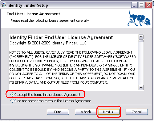 End User License Agreement Window