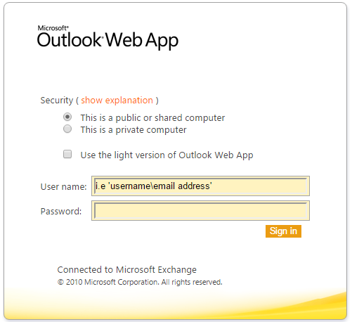 Fake Outlook Web App page