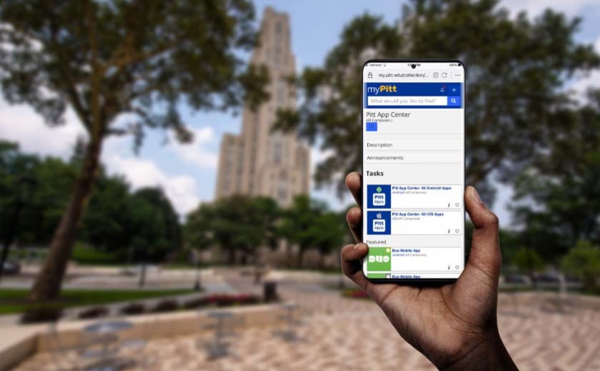 Pitt App Center in phone