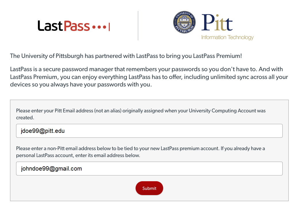 LastPass Sign Up Screen