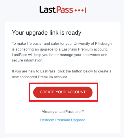 LastPass Email Message