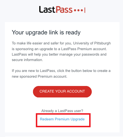 Last Pass Confirmation Email
