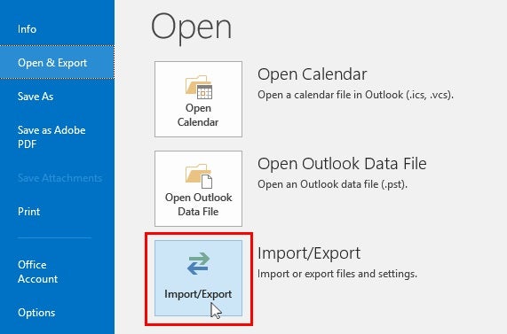 Import - Export under Open & Export