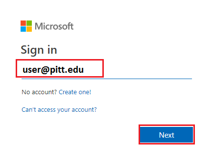 Microsoft Login Window