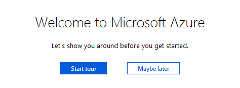 Microsoft Azure Welcome Screen