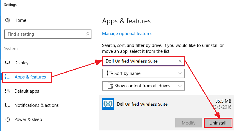 Uninstall Dell Unified Wireless Suite - screenshot 3