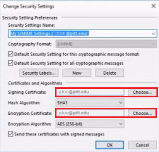 Verify Signing and Encryption Certificate