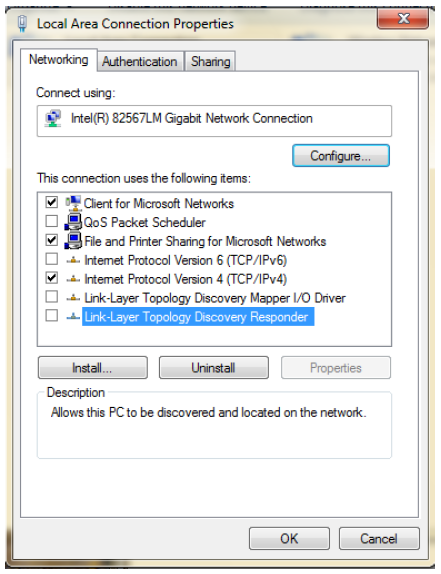 Local Area Connection Networking Properties