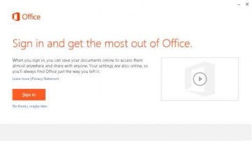 Office 2013 Sign In Button