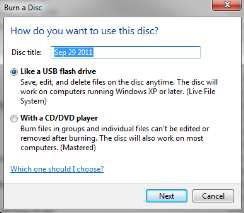 Office 2013 Burn a Disc Window