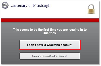 Link indicates No Previous Qualtrics Account