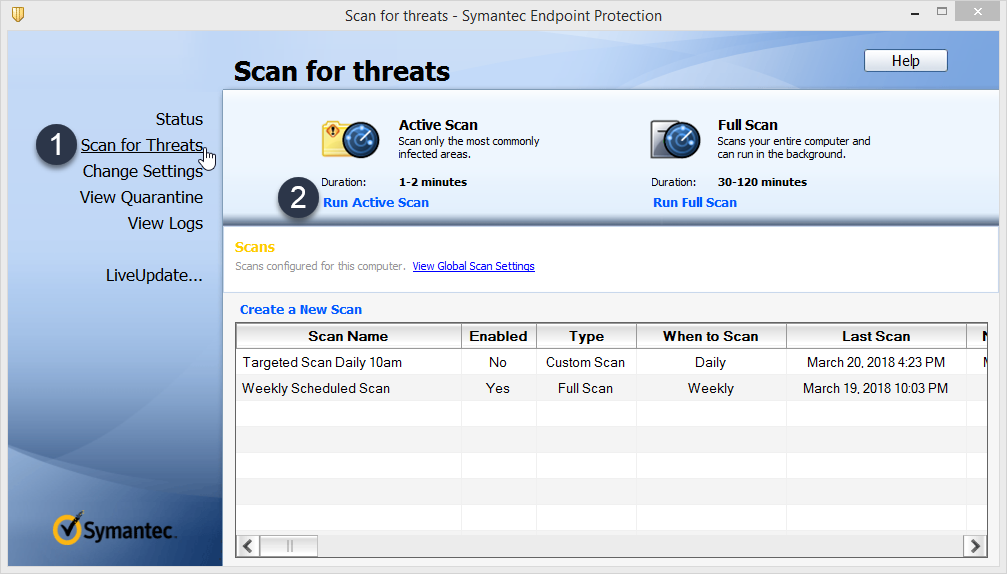boot time scan symantec endpoint protection