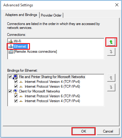 Ethernet Advanced Settings