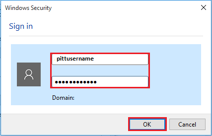 Windows Security Sign-In Pop-up
