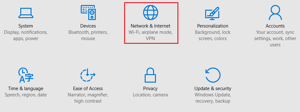 Windows 10 Network and Internet Settings