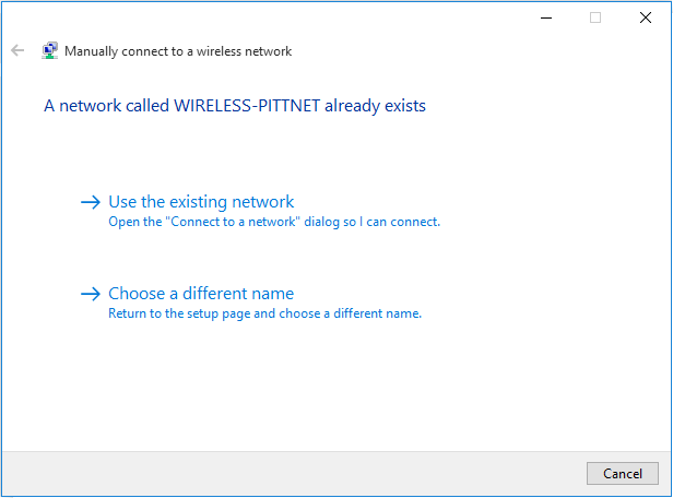 Windows 10 Use Existing Network Windows 10 Use Existing Network