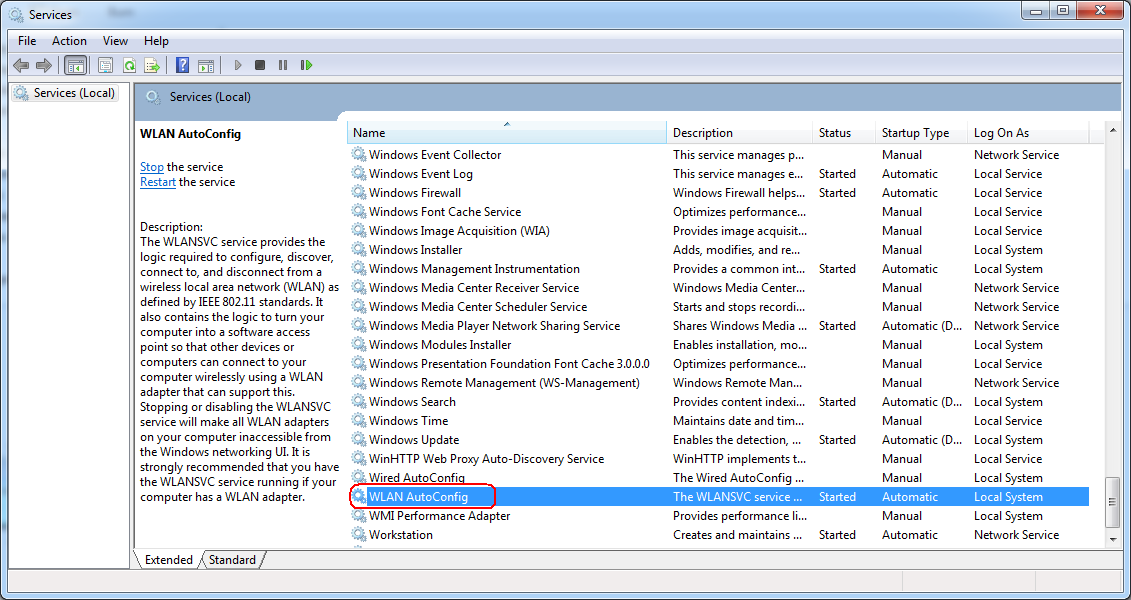 Windows 10 WLAN Settings