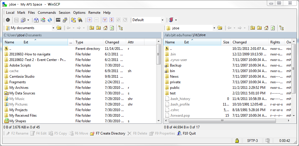 WinSCP File Folders