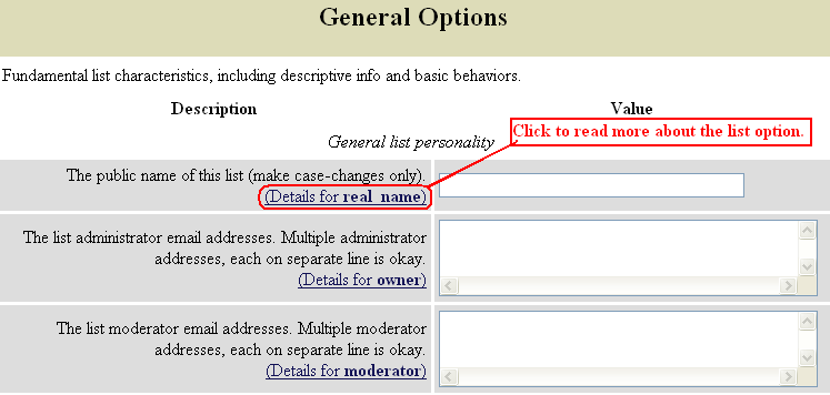 General Options