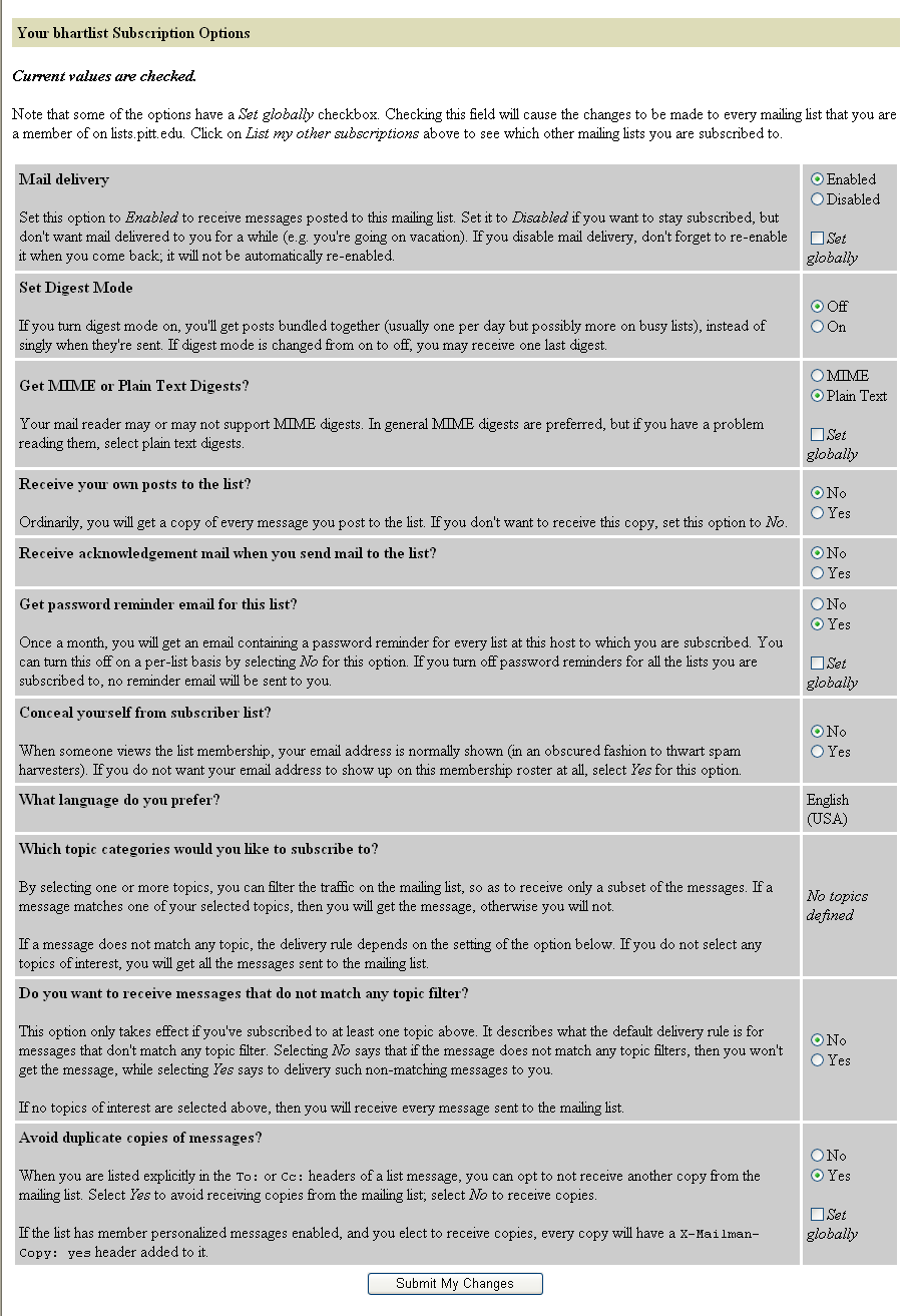 Member Options