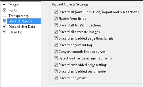 Discard Objects Settings