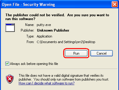 Security Warning Pop Up