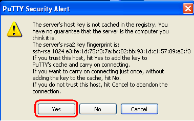 PuTTY Security Alert