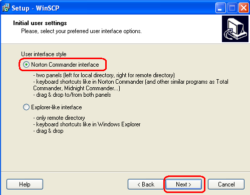 WinSCP Set Up Wizard