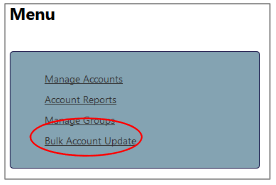 Accounts Administration Menu