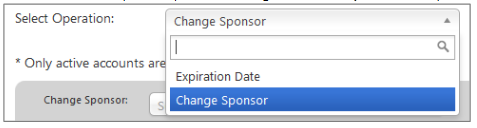 Select Operation Drop Down