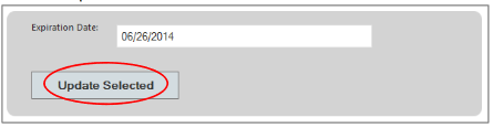 Highlighted Update Selected Button