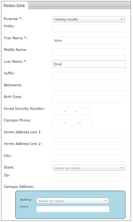 Manage Accounts Person Data