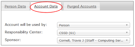 Account Data Tab