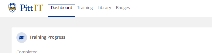 Image showing the Dashboard, Training, Library, and Badges tabs