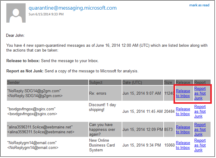 Email Review Your Quarantined Messages From An Eop Spam Notification Message Information Technology University Of Pittsburgh