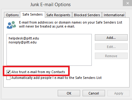 Trust Contacts Outlook Client