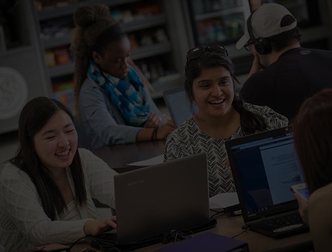 students on computers