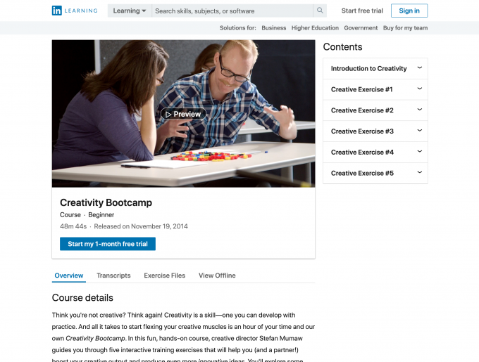 linkedin learning screenshot