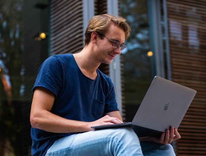 Young man on laptop