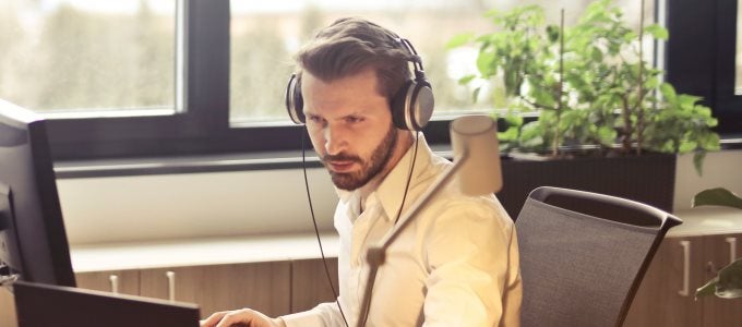 Guy Using Computer