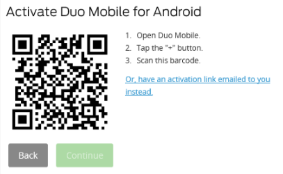 Activate Duo Mobile For Android Window