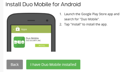 Install Duo Mobile for Android Window