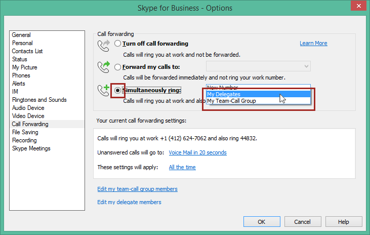 Skype For Business Boss Admin Call Coverage Procedures Information Technology University Of Pittsburgh