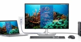 Dell laptop, docking monitor, and accessories